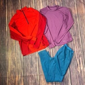 Set of 3 Patagonia Base Layers, Capilene 1/4 Zip, Capilene Crew Neck, Bottoms